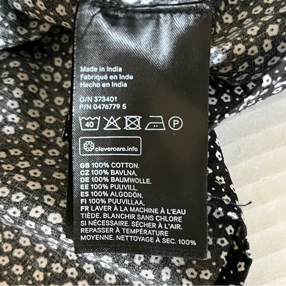 H & M Long Sleeve Blue White Floral Ruffle Prairie Peasant Cottagecore Blouse 12 - Picture 11 of 14